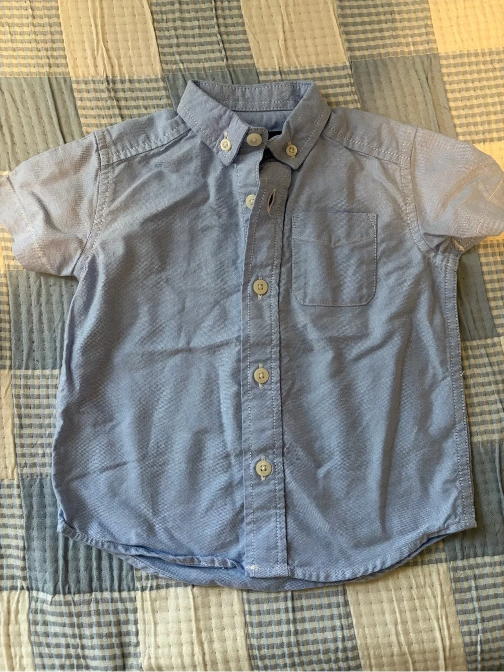 The Children's Place Light Blue Short-Sleeve Button-Down Shirt